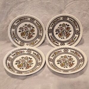 Vintage Wood & Sons Dorset Floral Tea Cup Saucers Set of 4 Made in England 5.75"